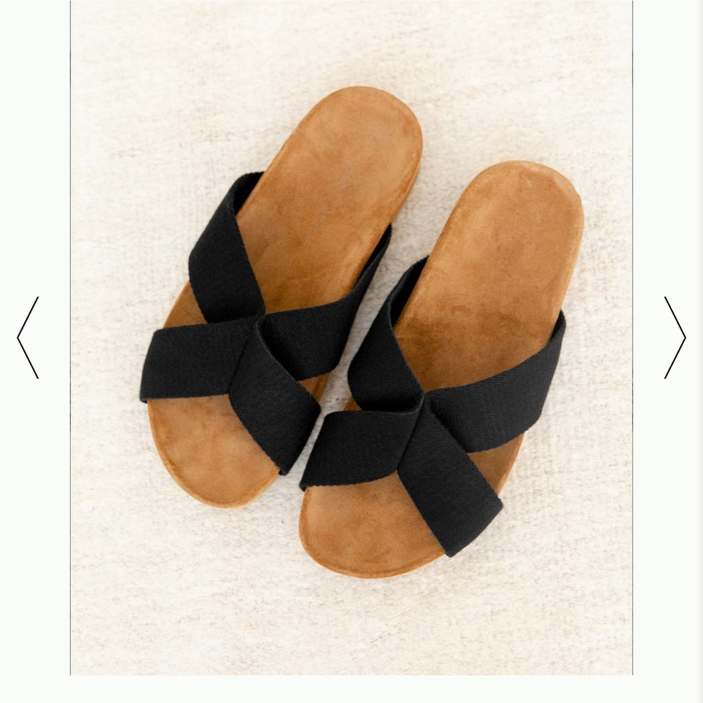 Jenni Kayne, Cotton Crossover Sandal, Size 37, Black
